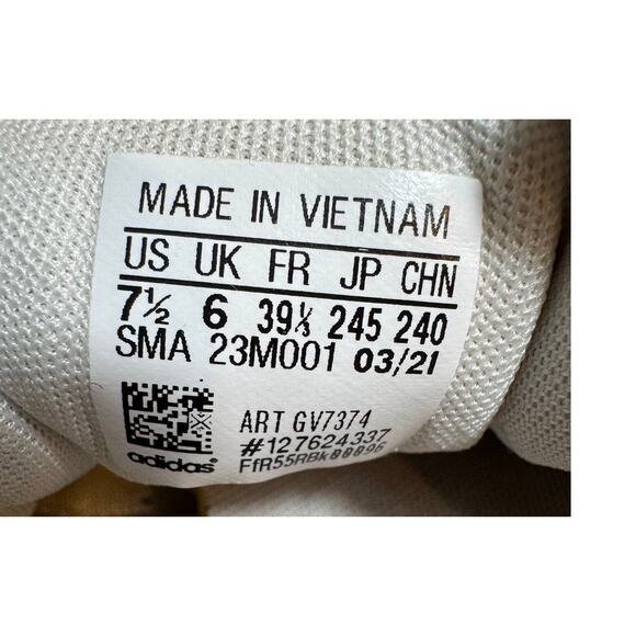 Adidas womens sneaker chalk white Retrorun walk run shoe opalescence sz 7.5 - Picture 8 of 10